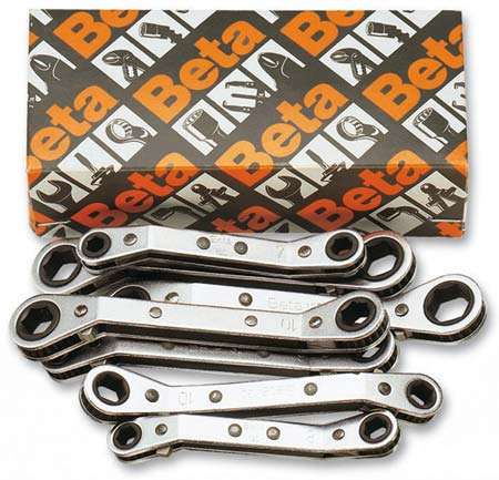 Σετ 7 κλειδιά με αναστρεφόμενη καστάνια διπλά με πολύγωνη κεφαλή