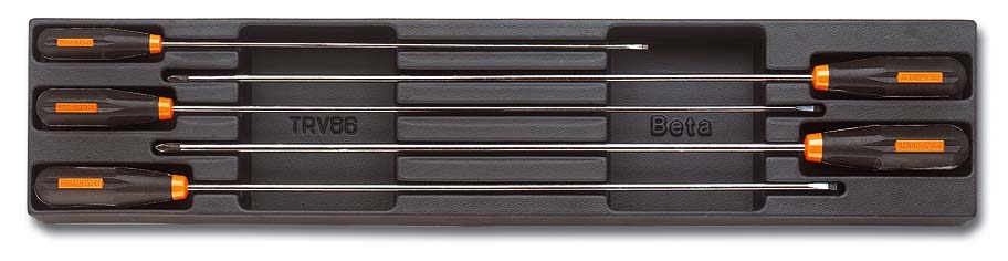 Δίσκος με συλλογή TR86 κατσαβίδια μακριά μαύρα